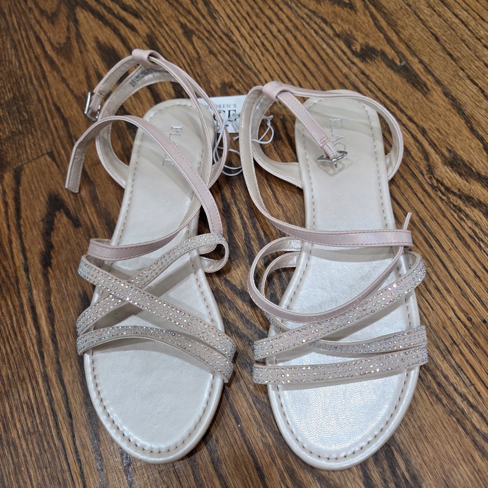 The Children's Place Pink and Cream Strappy Sandals
